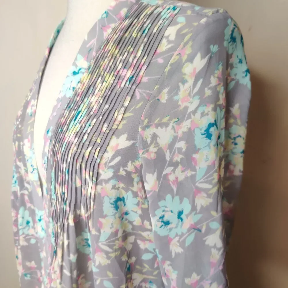 LC‎ Lauren Conrad Open Front Floral Blouse